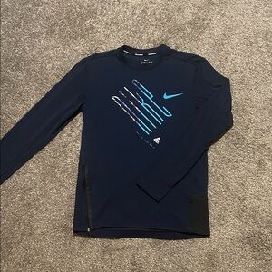 Nike Dark Blue Long Sleeve Shirt with Graphic